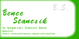 bence stancsik business card